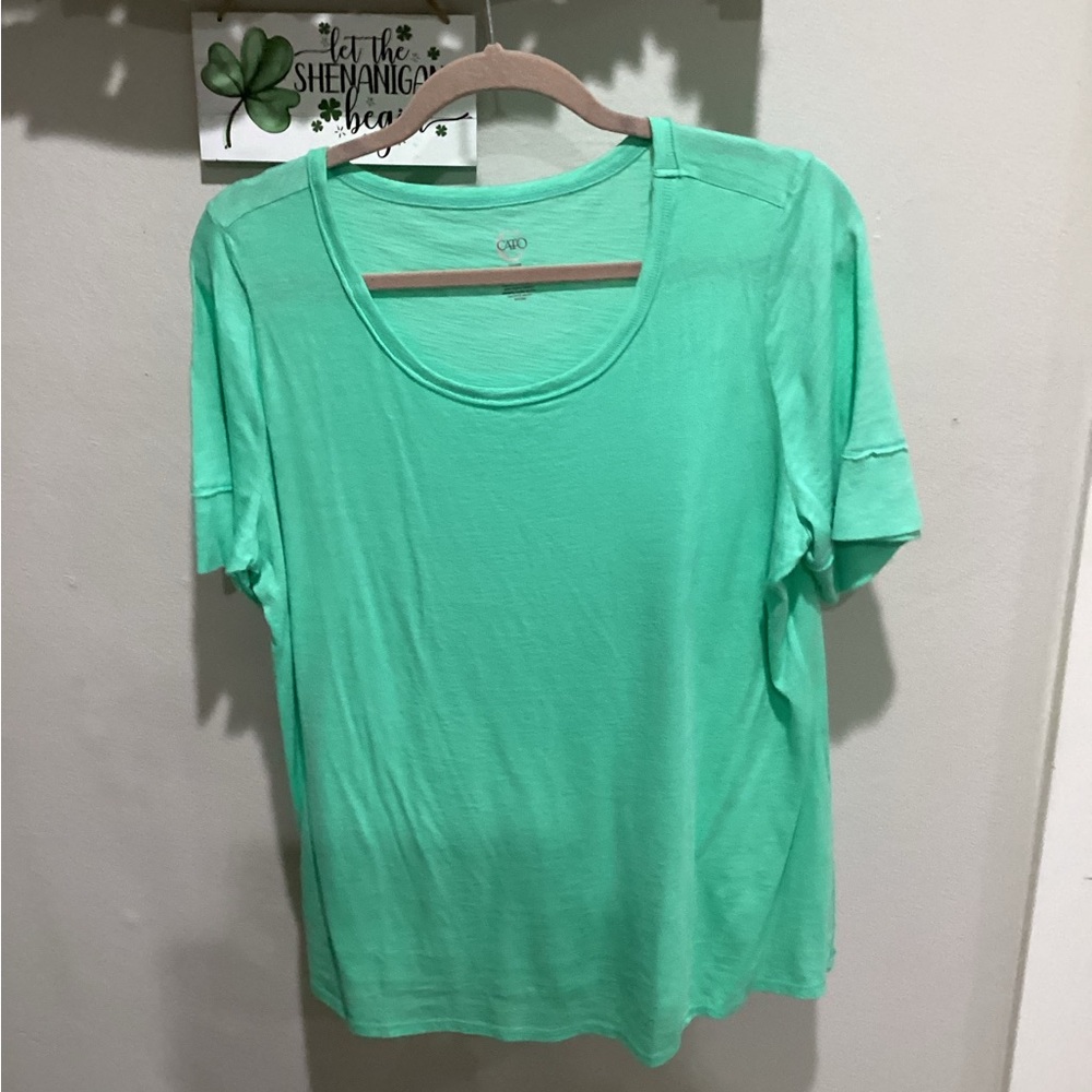 50% Off! 3 Days Only! EUC - Worn 1x-Cato Light Grn Tee - Sz 18/20w!!!